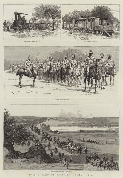En el campamento de ejercicios, Delhi, India de Frank Dadd